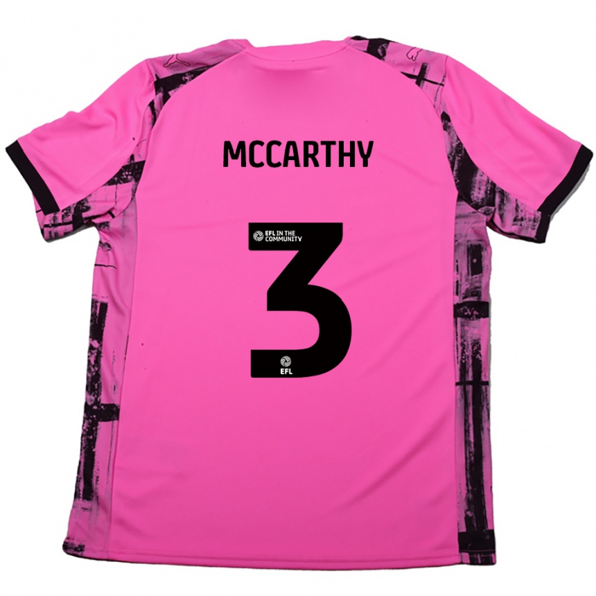 גברים כדורגל קונור מק'קרתי #3 אדום ורד שחור הרחק ג'רזי 2025/26