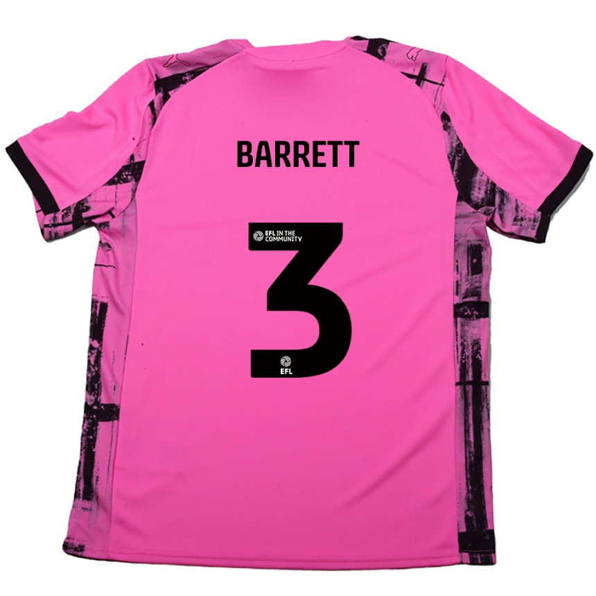 גברים כדורגל Victoria Barrett #3 אדום ורד שחור הרחק ג'רזי 2025/26