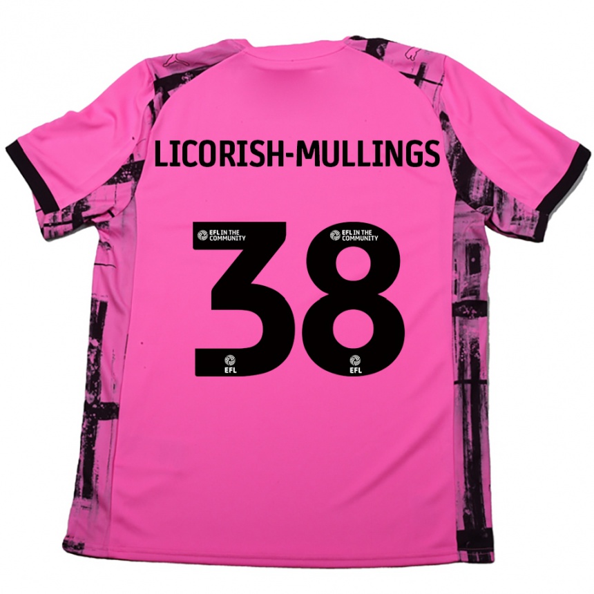 גברים כדורגל Kiantay Licorish-Mullings #38 אדום ורד שחור הרחק ג'רזי 2025/26