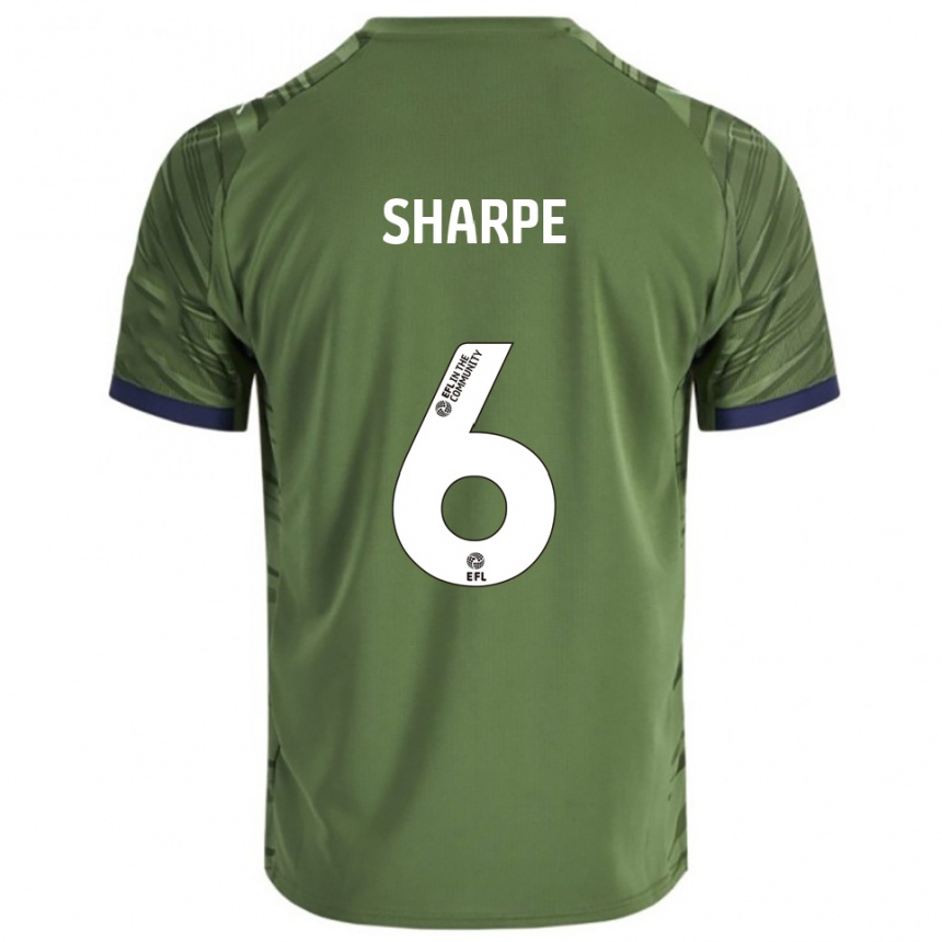 גברים כדורגל Emily Sharpe #6 ירוק לבן הרחק ג'רזי 2025/26