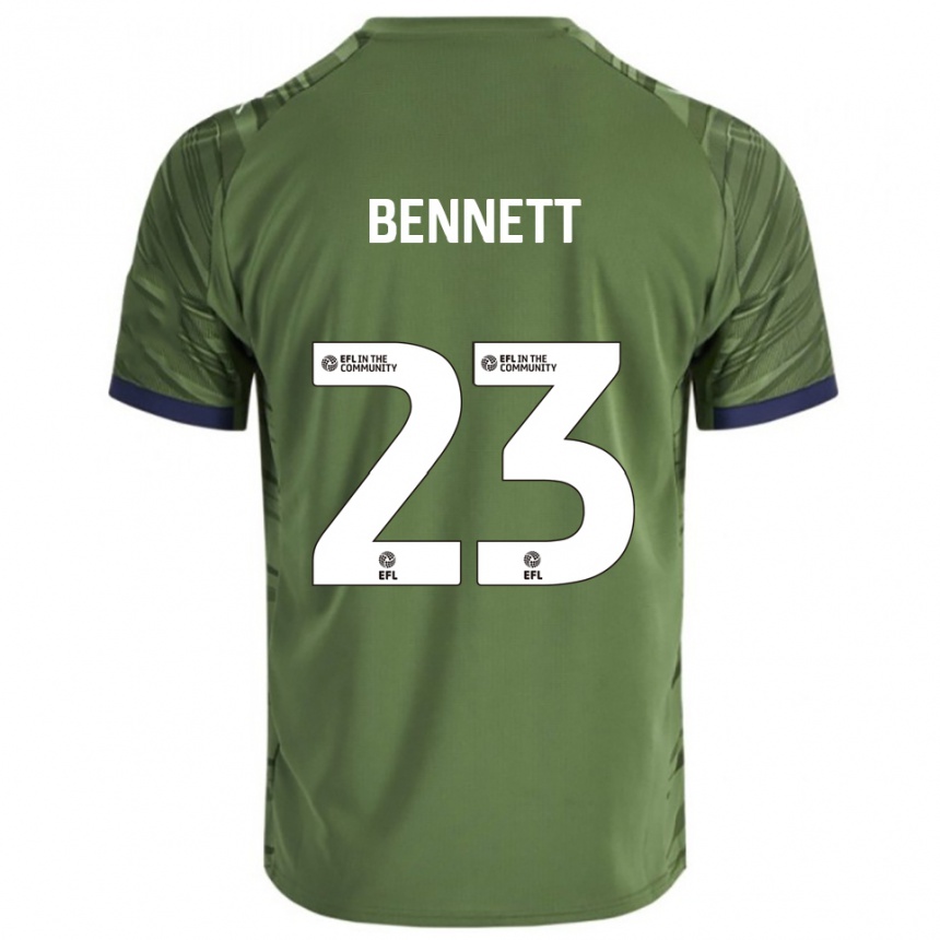 גברים כדורגל Renai Bennett #23 ירוק לבן הרחק ג'רזי 2025/26