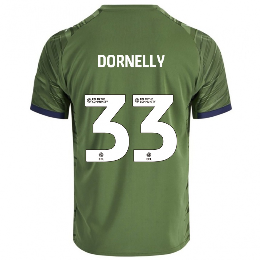 גברים כדורגל ג׳יימס דורנלי #33 ירוק לבן הרחק ג'רזי 2025/26