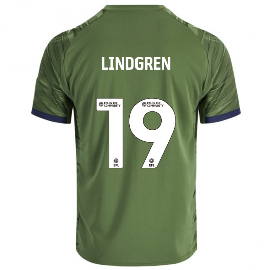 גברים כדורגל גוסטב לינדגרן #19 ירוק לבן הרחק ג'רזי 2025/26