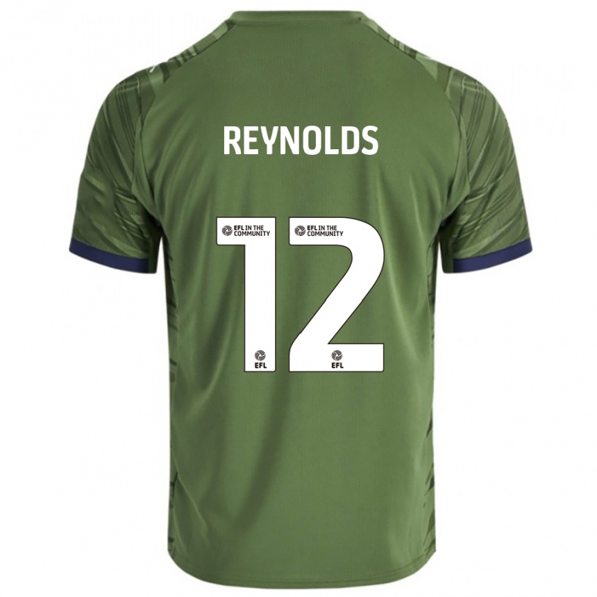 גברים כדורגל ניאם ריינולדס #12 ירוק לבן הרחק ג'רזי 2025/26