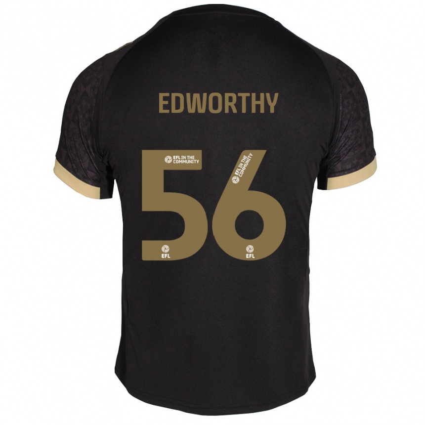 גברים כדורגל קירן אדוורת׳י #56 שחור זהב הרחק ג'רזי 2025/26