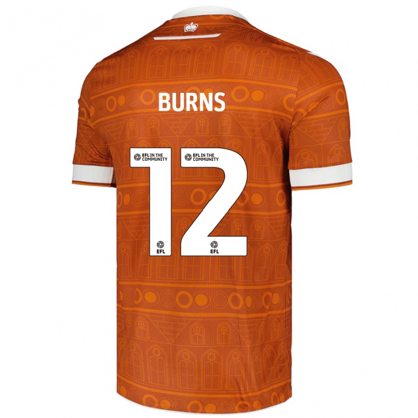 גברים כדורגל פינלי ברנס #12 כתום לבן הרחק ג'רזי 2025/26