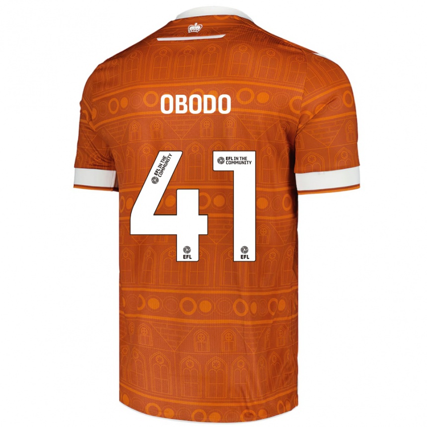 גברים כדורגל Miles Obodo #41 כתום לבן הרחק ג'רזי 2025/26