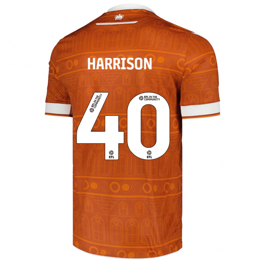 גברים כדורגל Sam Harrison #40 כתום לבן הרחק ג'רזי 2025/26