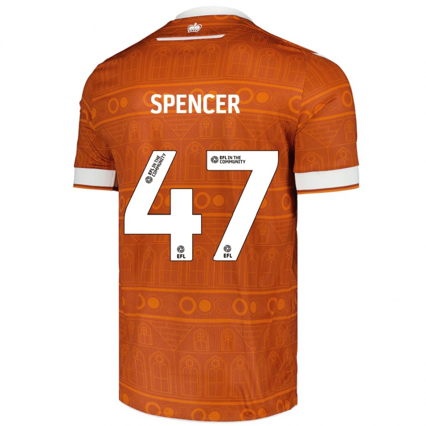 גברים כדורגל Shay Spencer #47 כתום לבן הרחק ג'רזי 2025/26