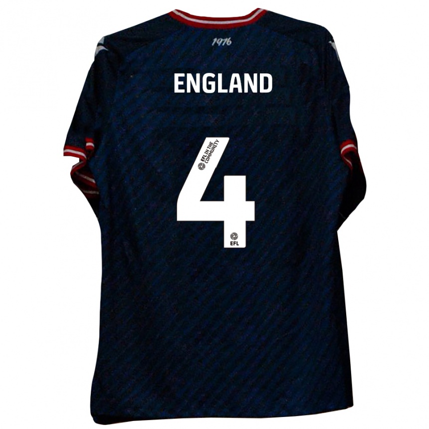 גברים כדורגל Riley England #4 כחול נייבי אדום הרחק ג'רזי 2025/26