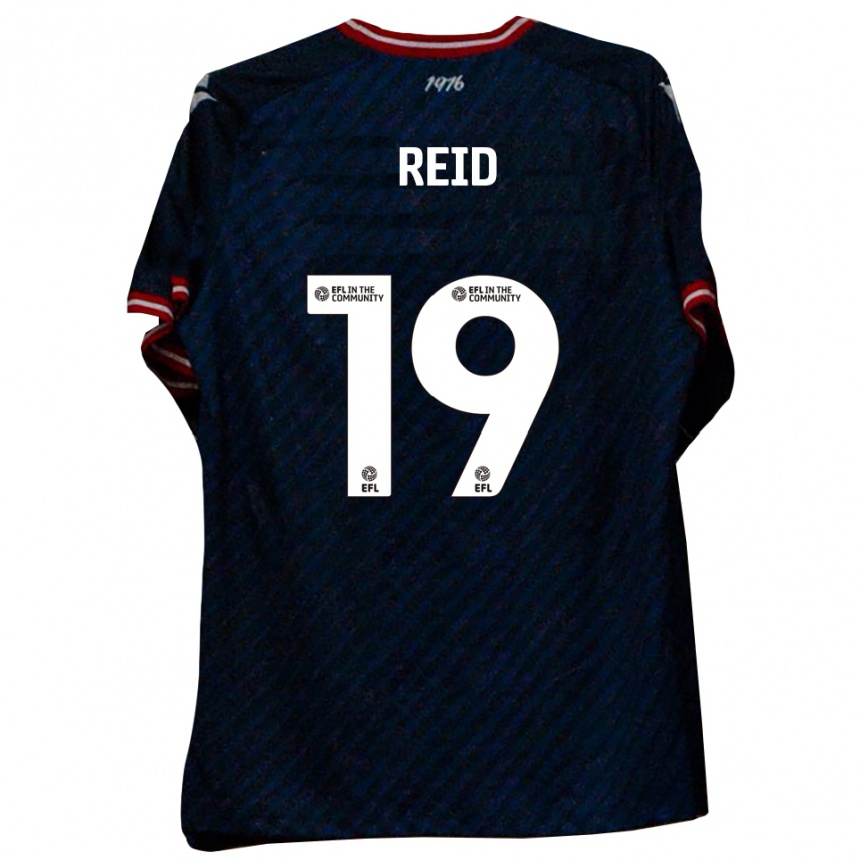 גברים כדורגל Jamie Reid #19 כחול נייבי אדום הרחק ג'רזי 2025/26