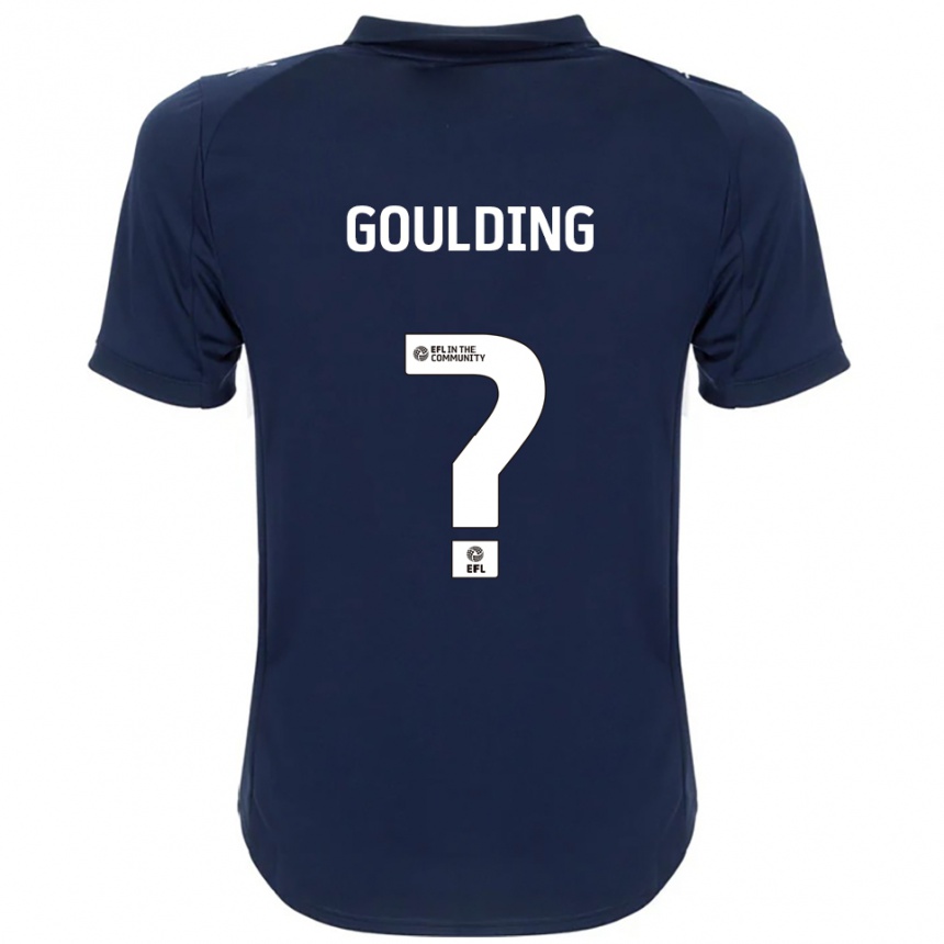 גברים כדורגל Mason Goulding #0 כחול נייבי לבן הרחק ג'רזי 2025/26