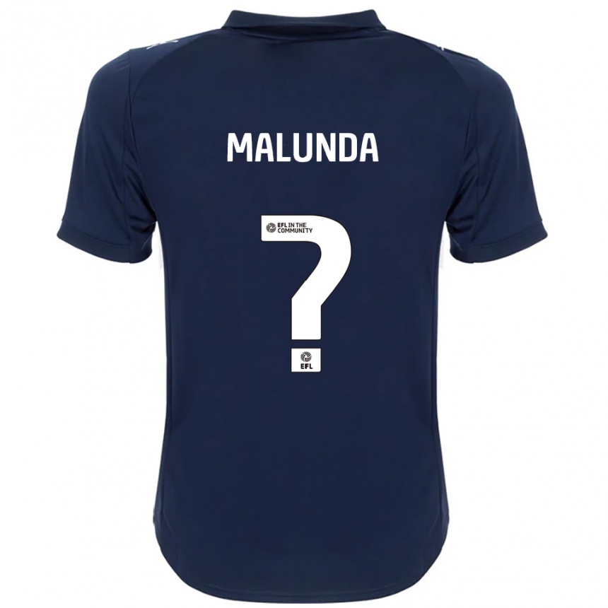 גברים כדורגל Troy Malunda #0 כחול נייבי לבן הרחק ג'רזי 2025/26