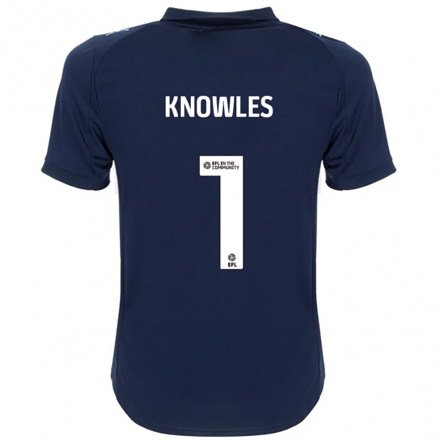 גברים כדורגל Amelia Knowles #1 כחול נייבי לבן הרחק ג'רזי 2025/26