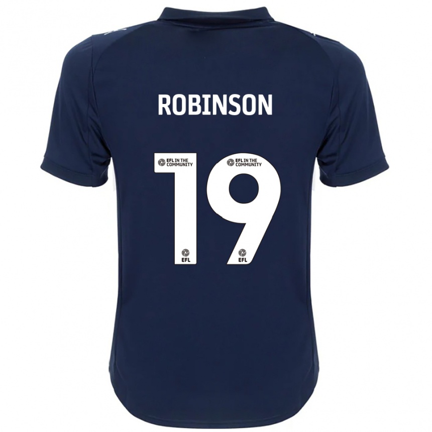 גברים כדורגל Luke Robinson #19 כחול נייבי לבן הרחק ג'רזי 2025/26