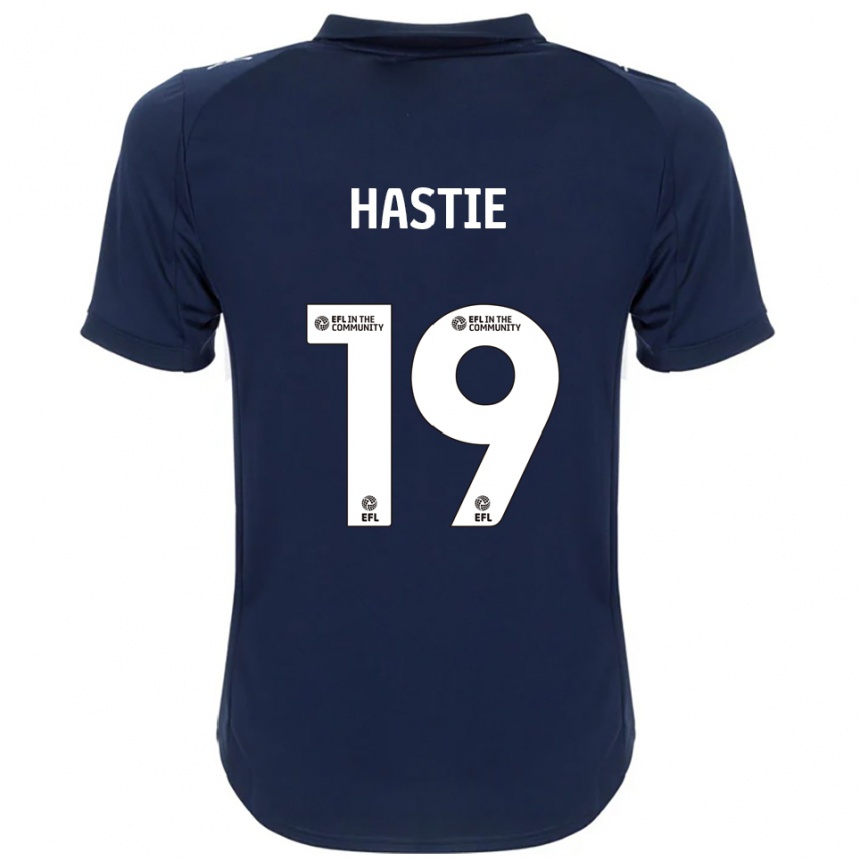 גברים כדורגל Aly Hastie #19 כחול נייבי לבן הרחק ג'רזי 2025/26