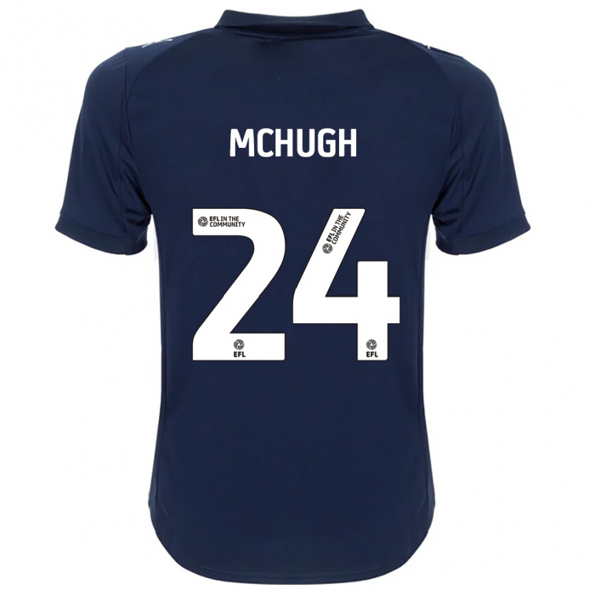 גברים כדורגל הארי מקיו #24 כחול נייבי לבן הרחק ג'רזי 2025/26