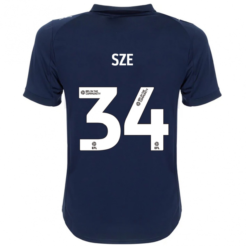 גברים כדורגל כריס שה #34 כחול נייבי לבן הרחק ג'רזי 2025/26