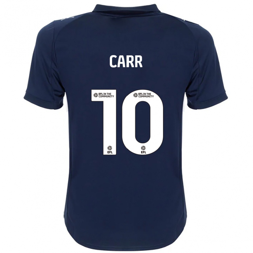 גברים כדורגל Grace Carr #10 כחול נייבי לבן הרחק ג'רזי 2025/26