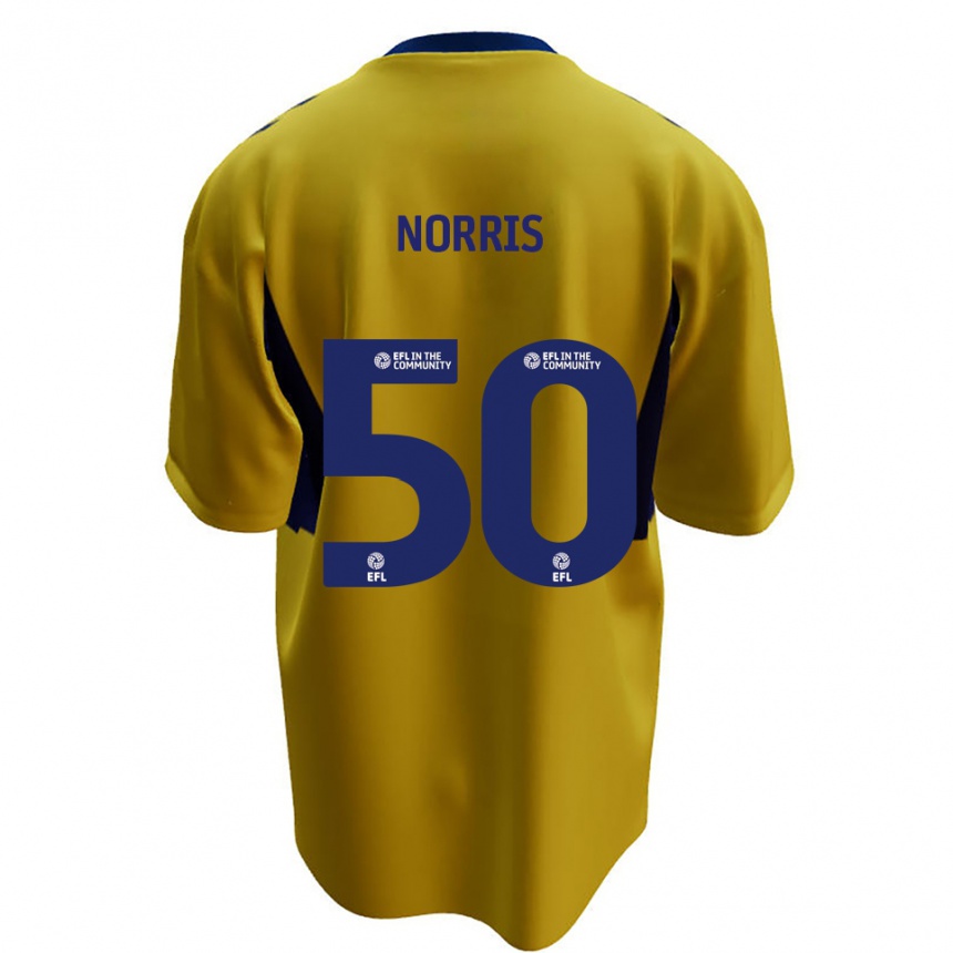 גברים כדורגל ויל נוריס #50 צהוב כחול הרחק ג'רזי 2025/26