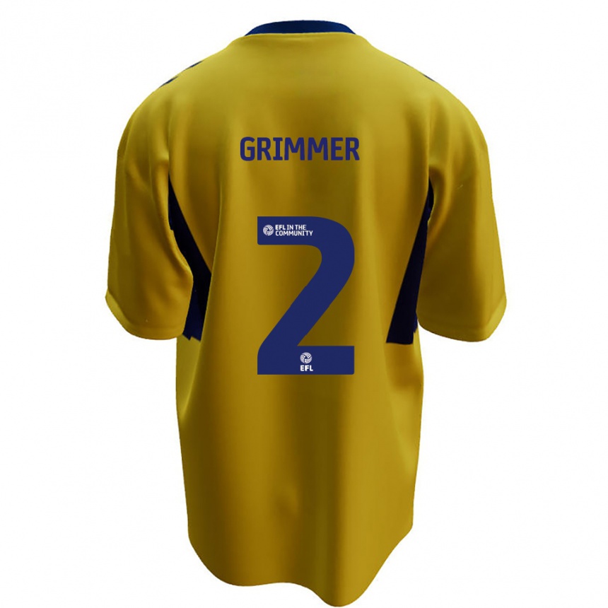 גברים כדורגל ג'ק גרימר #2 צהוב כחול הרחק ג'רזי 2025/26