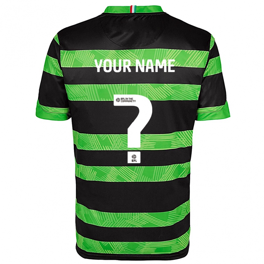 גברים כדורגל השם שלך #0 שחור ירוק הרחק ג'רזי 2025/26
