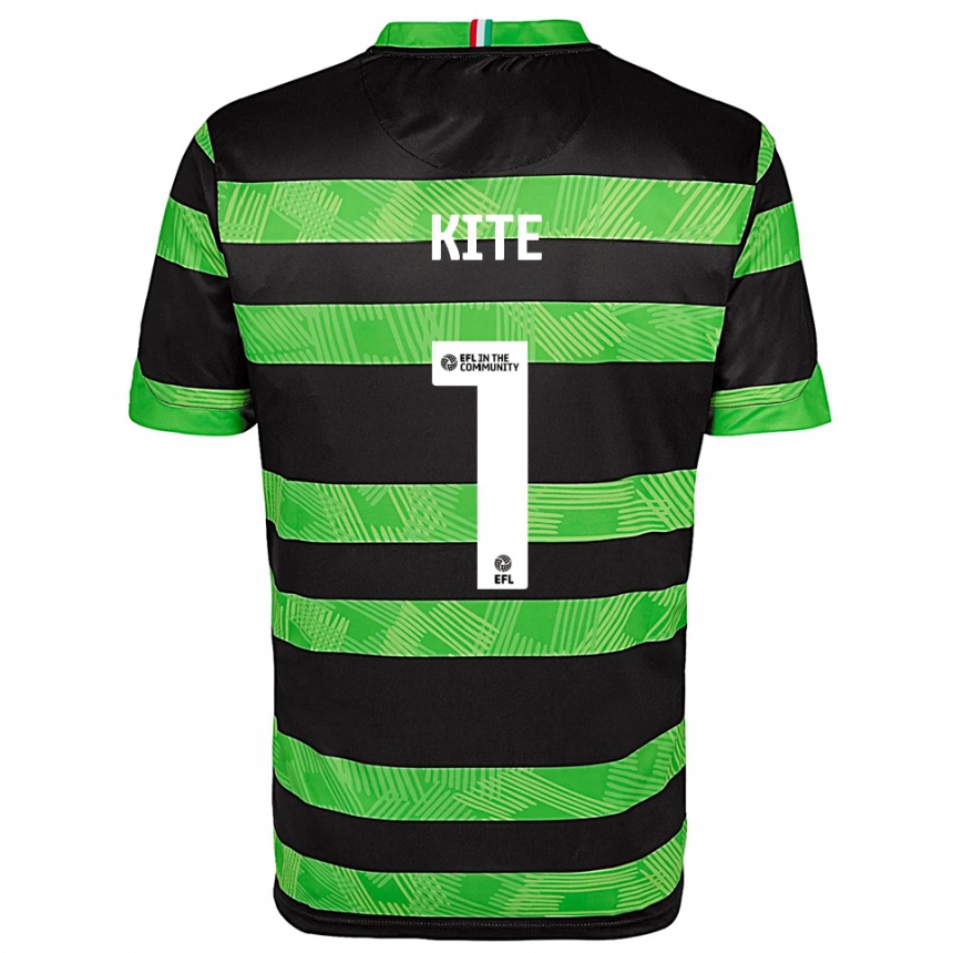 גברים כדורגל רוז ג'יין קייט #1 שחור ירוק הרחק ג'רזי 2025/26