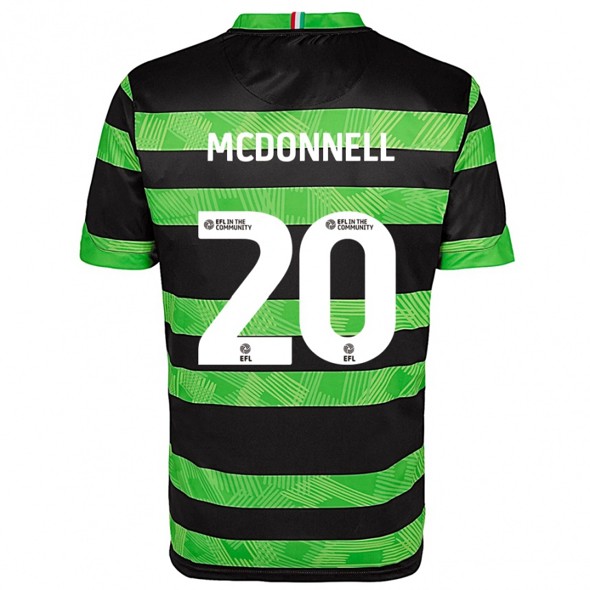 גברים כדורגל Joe Mcdonnell #20 שחור ירוק הרחק ג'רזי 2025/26