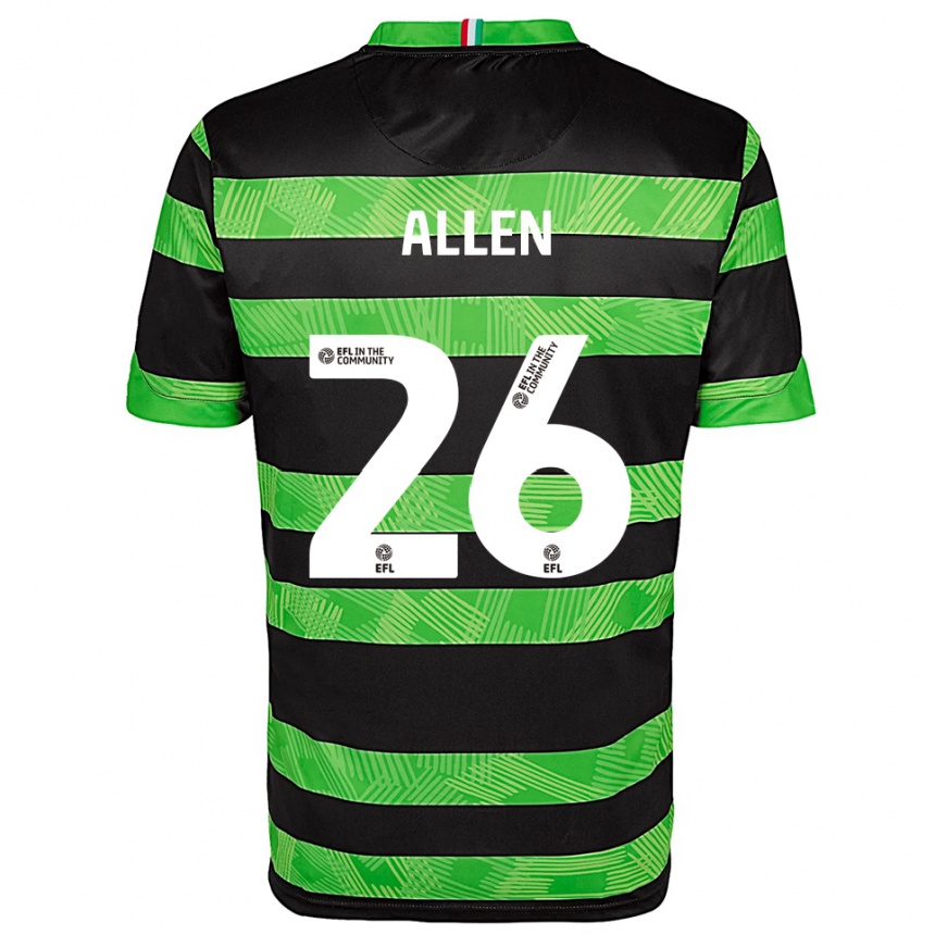 גברים כדורגל Lauren Allen #26 שחור ירוק הרחק ג'רזי 2025/26