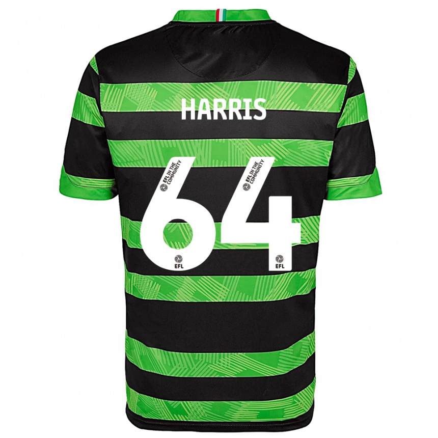 גברים כדורגל Conor Harris #64 שחור ירוק הרחק ג'רזי 2025/26