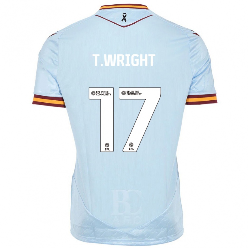 גברים כדורגל טיריק רייט #17 תכלת הרחק ג'רזי 2025/26