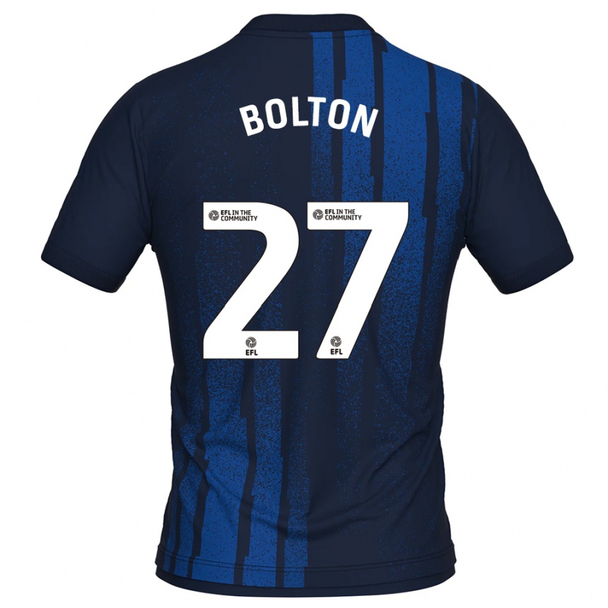 גברים כדורגל לוק בולטון #27 כחול נייבי לבן הרחק ג'רזי 2025/26