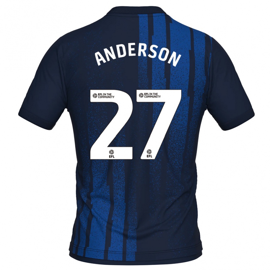 גברים כדורגל Taylor Anderson #27 כחול נייבי לבן הרחק ג'רזי 2025/26