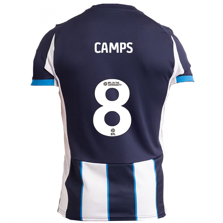 גברים כדורגל Callum Camps #8 לבן כחול נייבי הרחק ג'רזי 2025/26