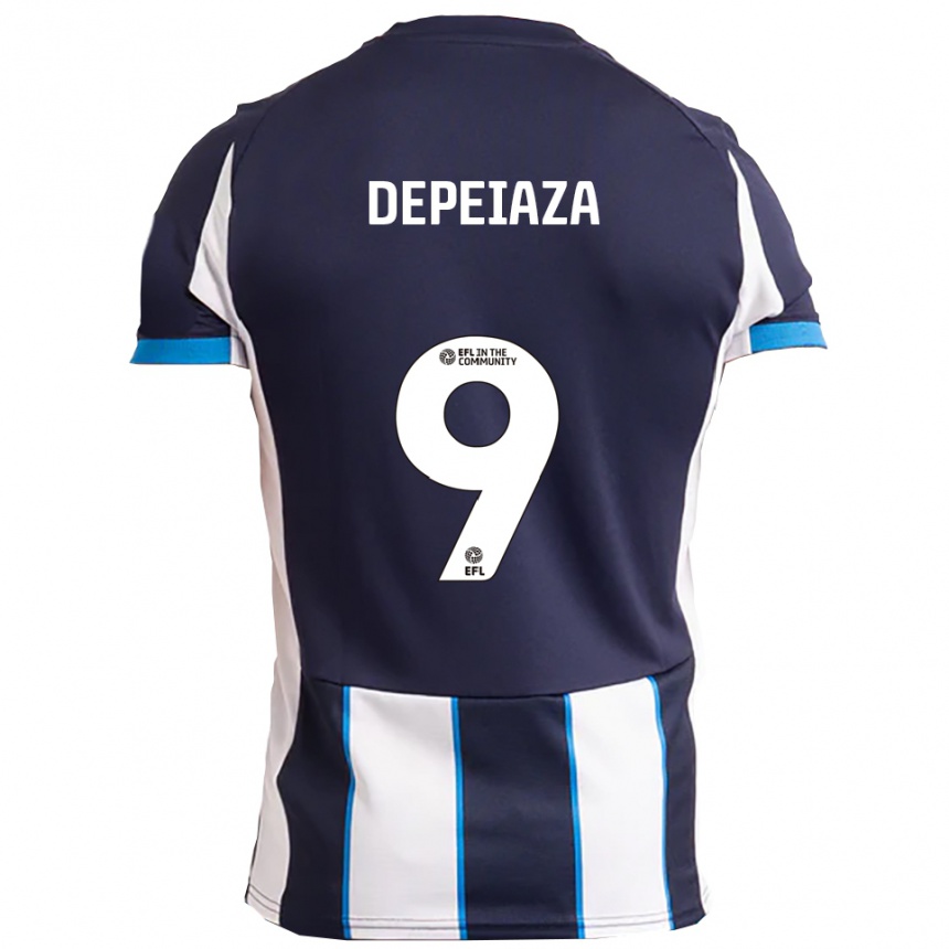 גברים כדורגל Kylan Depeiaza #9 לבן כחול נייבי הרחק ג'רזי 2025/26