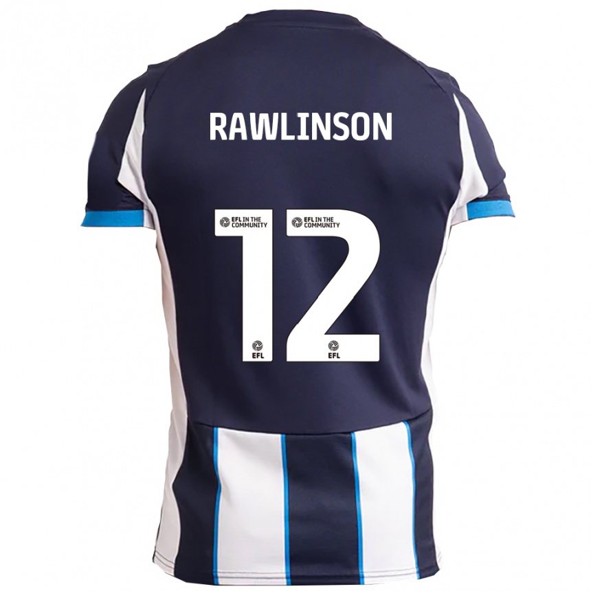 גברים כדורגל Louie Rawlinson #12 לבן כחול נייבי הרחק ג'רזי 2025/26