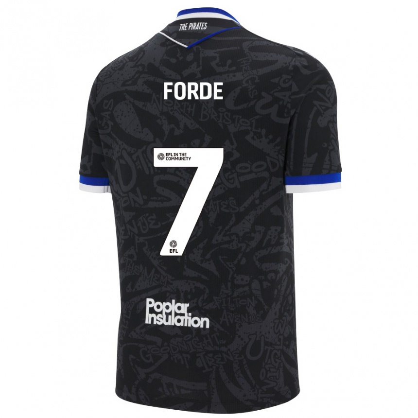 גברים כדורגל שאק פורד #7 שחור לבן הרחק ג'רזי 2025/26