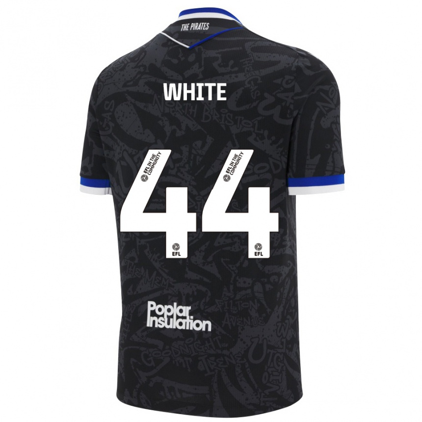 גברים כדורגל Charlie White #44 שחור לבן הרחק ג'רזי 2025/26