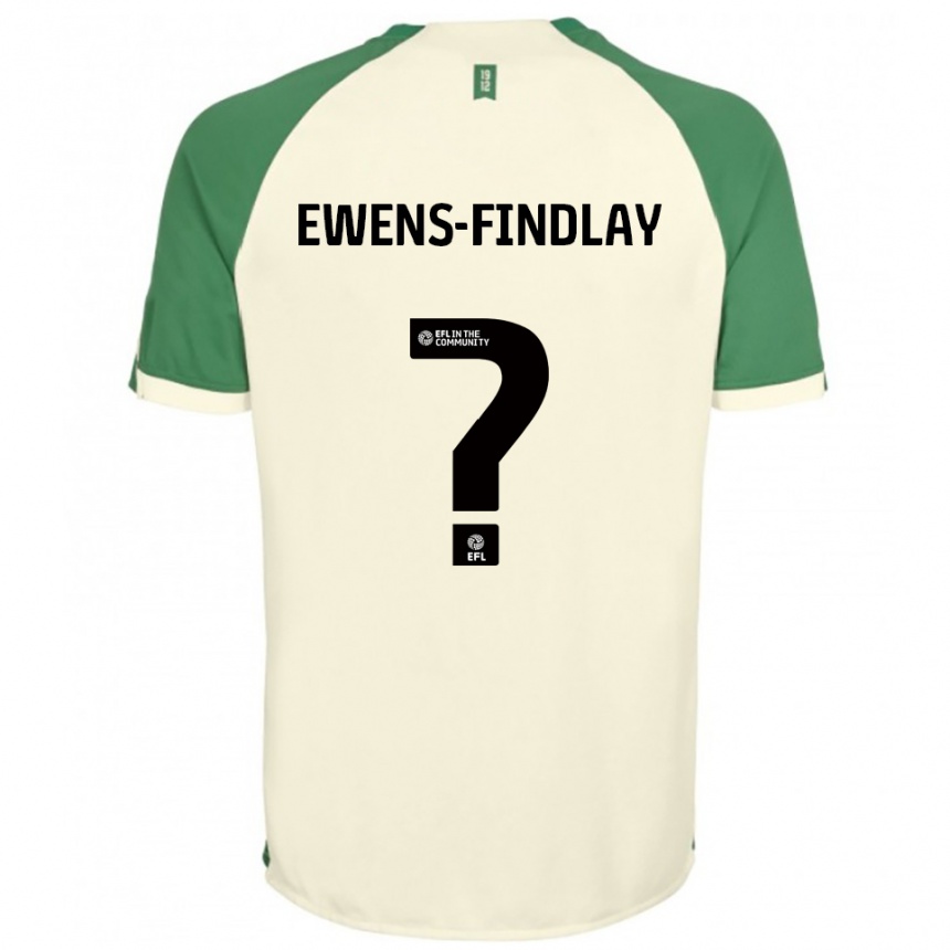 גברים כדורגל Ty Ewens-Findlay #0 לבן שמנת ירוק הרחק ג'רזי 2025/26