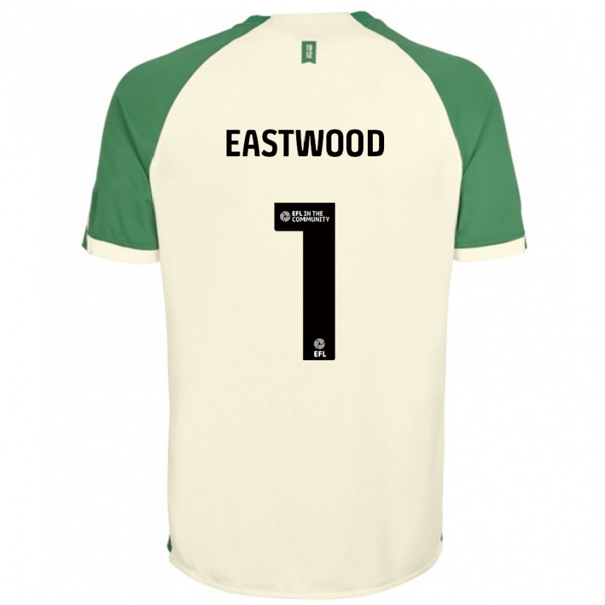 גברים כדורגל ג'ייק איסטווד #1 לבן שמנת ירוק הרחק ג'רזי 2025/26