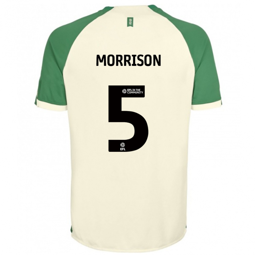 גברים כדורגל מיכאל מוריסון #5 לבן שמנת ירוק הרחק ג'רזי 2025/26