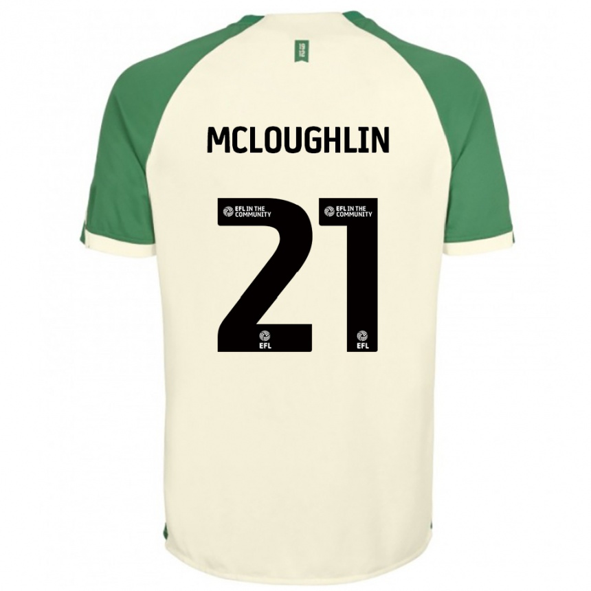 גברים כדורגל שיין מקלופלין #21 לבן שמנת ירוק הרחק ג'רזי 2025/26