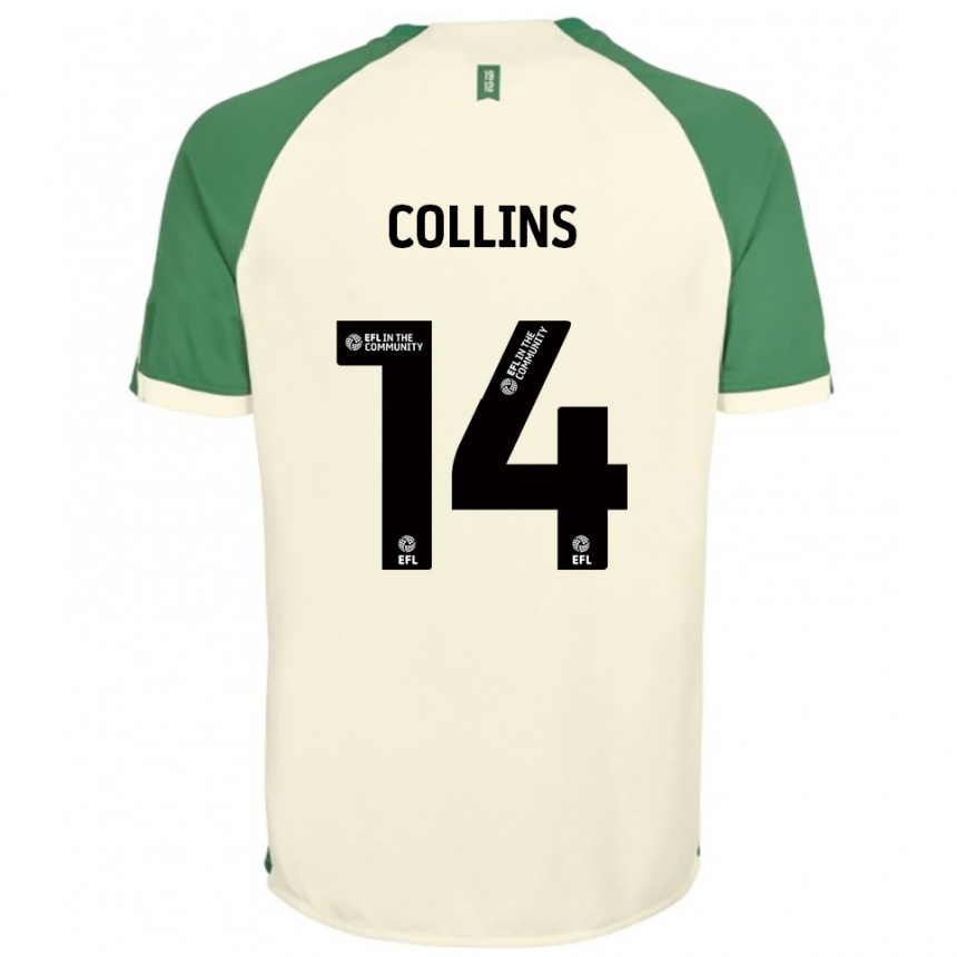 גברים כדורגל Natasha Collins #14 לבן שמנת ירוק הרחק ג'רזי 2025/26