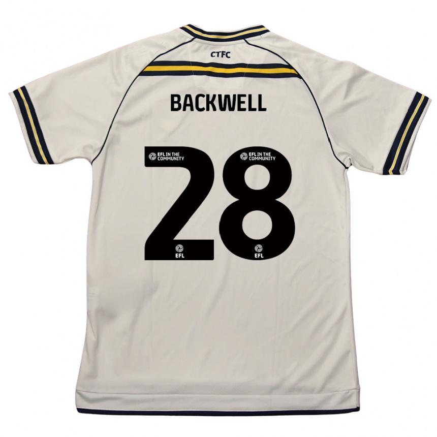 גברים כדורגל טומי ג׳ורג׳ באקוול #28 לבן כחול נייבי הרחק ג'רזי 2025/26