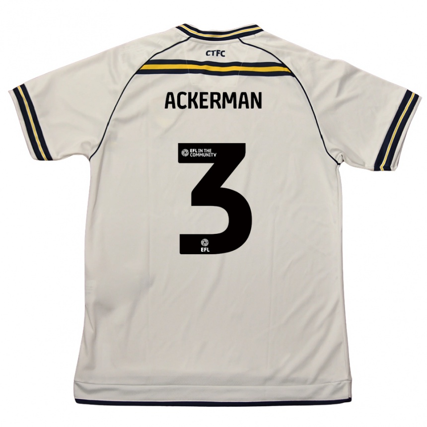 גברים כדורגל Daisy Ackerman #3 לבן כחול נייבי הרחק ג'רזי 2025/26