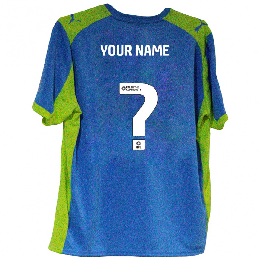 גברים כדורגל השם שלך #0 תכלת צהוב הרחק ג'רזי 2025/26