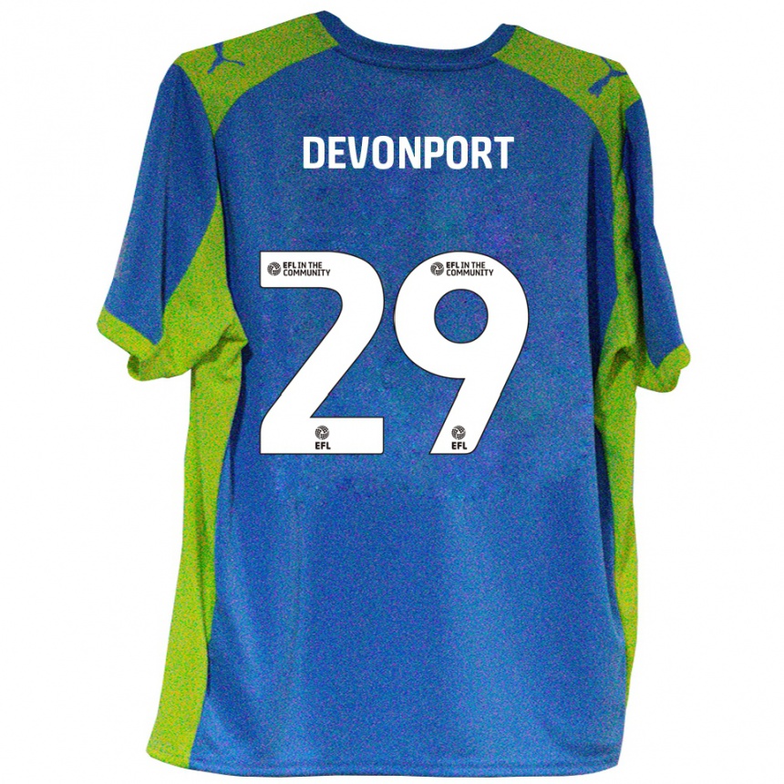 גברים כדורגל Owen Devonport #29 תכלת צהוב הרחק ג'רזי 2025/26