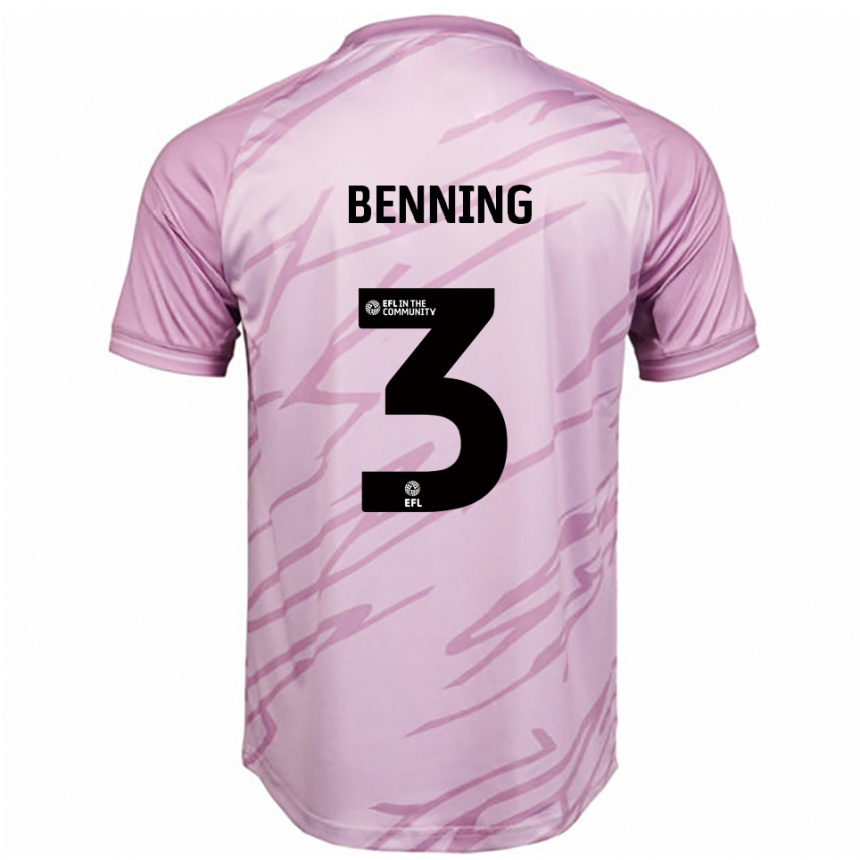 גברים כדורגל מאל בנינג #3 ורוד שחור הרחק ג'רזי 2025/26