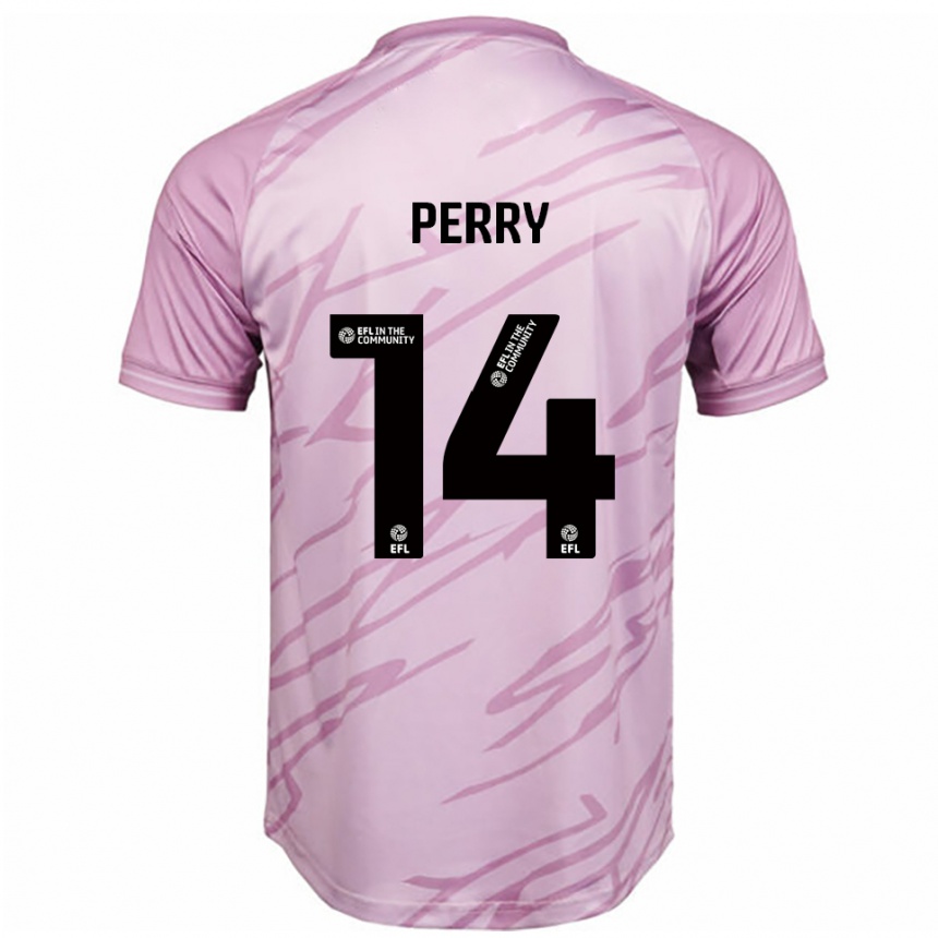 גברים כדורגל Taylor Perry #14 ורוד שחור הרחק ג'רזי 2025/26