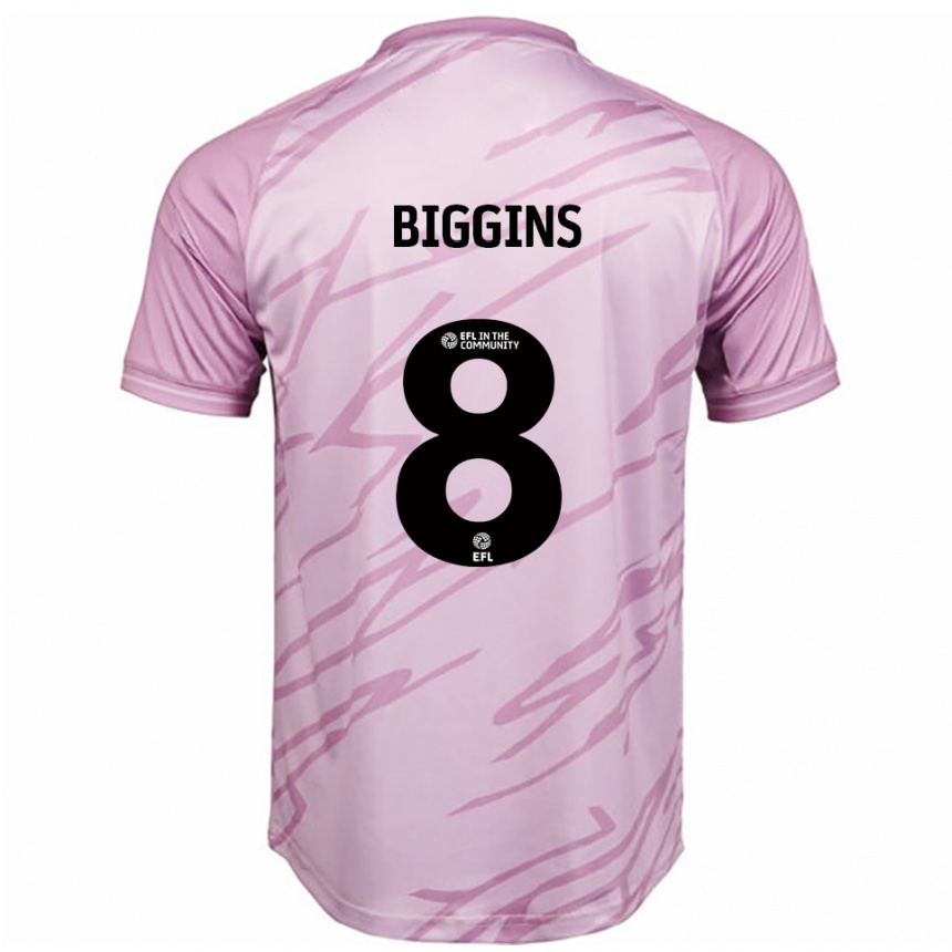 גברים כדורגל הריסון ביגינס #8 ורוד שחור הרחק ג'רזי 2025/26